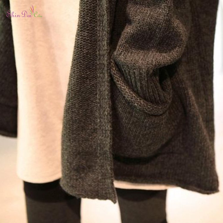 Korea Winter Long Coat Wholesale Women Kint Cardigan Sweater