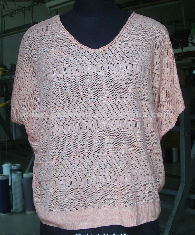 cilia12052,lady 14gg computer knit batwing sweater