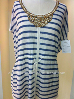 ladies stripe colour knitted sweater