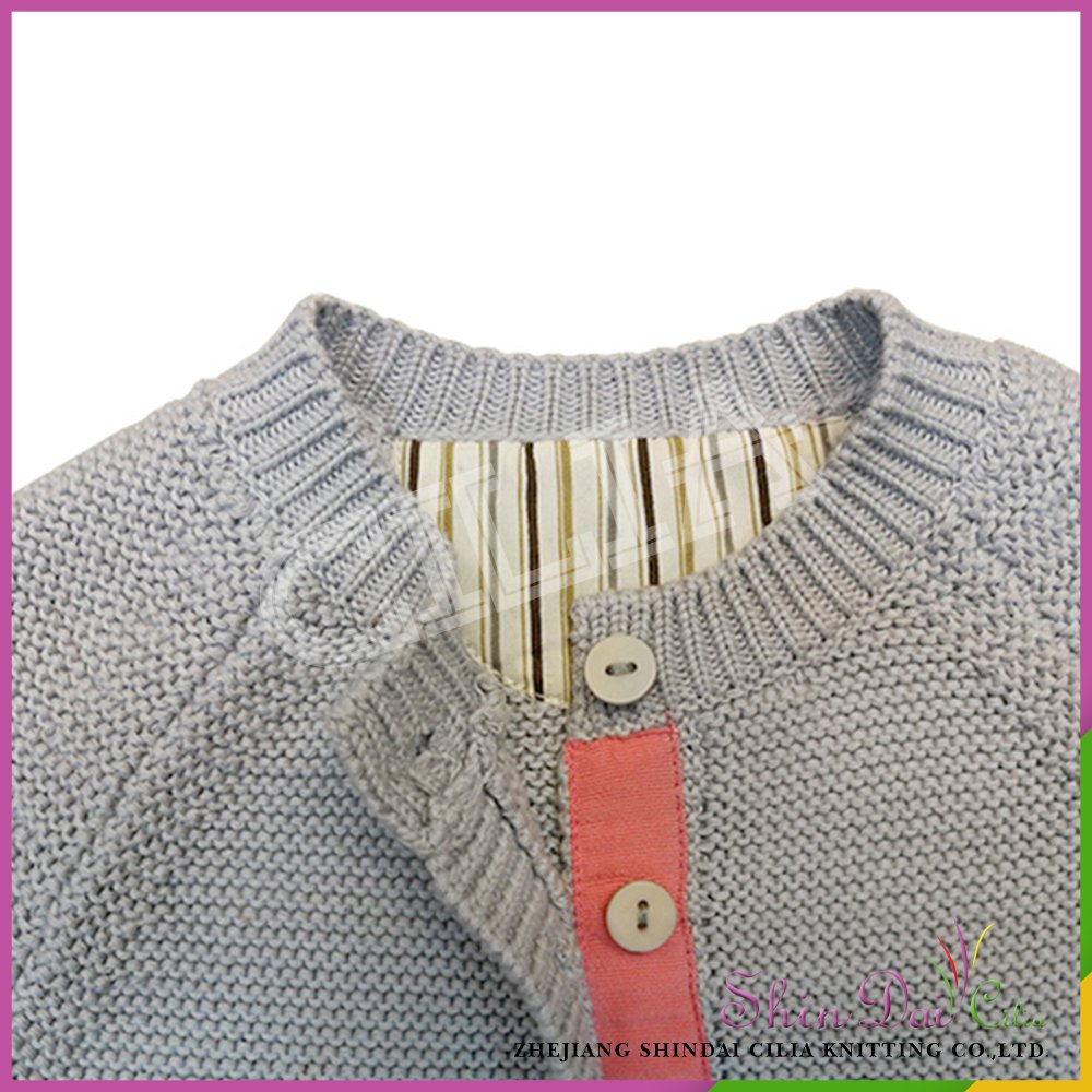 Cheap wholesale latest new style gery baby winter cardigan sweater winth button