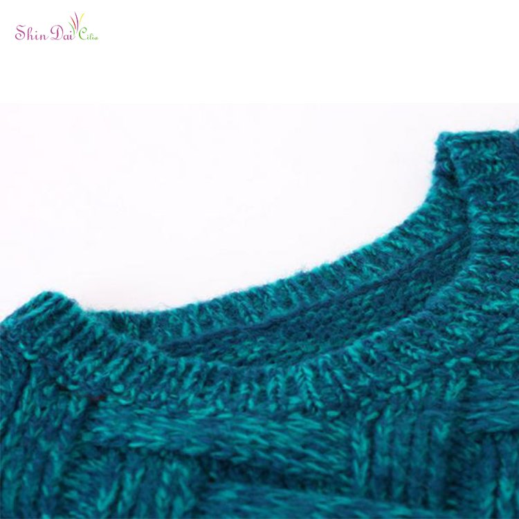 Popular New Designed Fashion Anti-Shrink Knit Pullover Woman Sweater