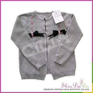 China manufacturer latest promotion price wholesale girl sweater with bow