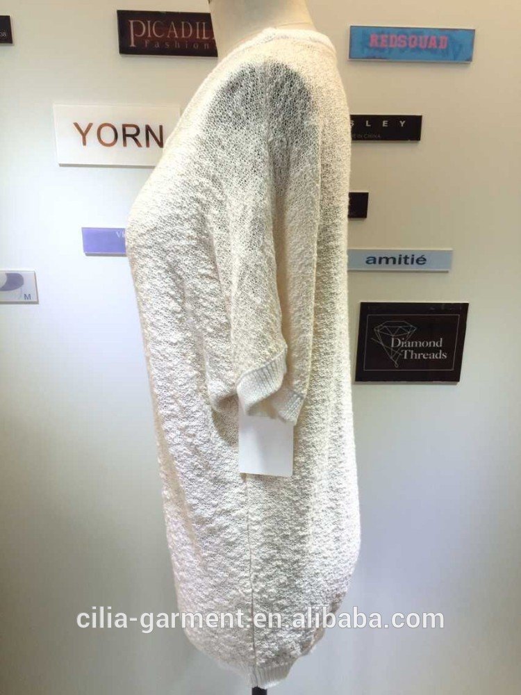 2015 new fashion young lady sweater with short sleeve cardigan