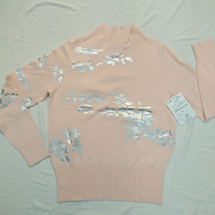 New Products Safety Item Winter Women Slim Fit Hand Gilding Pullover Sweater
