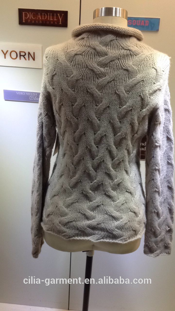 lady knitted sweater in brown