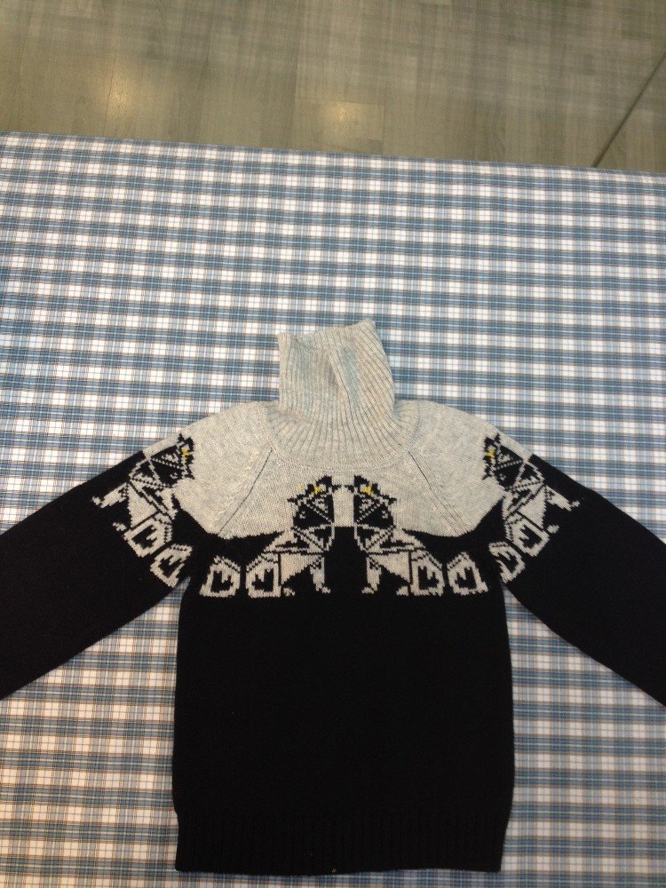 kid's turtle-neck knitted pullover