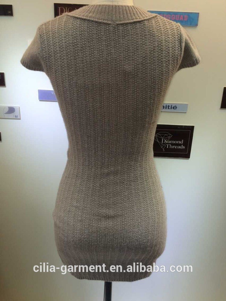 lady knitted sweater in brown