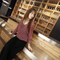 Good design women's ladies fancy deep v neck knitted hollow pullover sweater