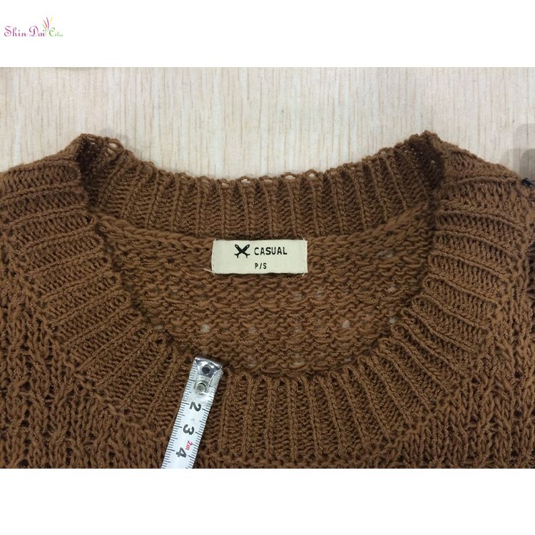 Western style pure color women knitwear short sleeves pullover sweaters
