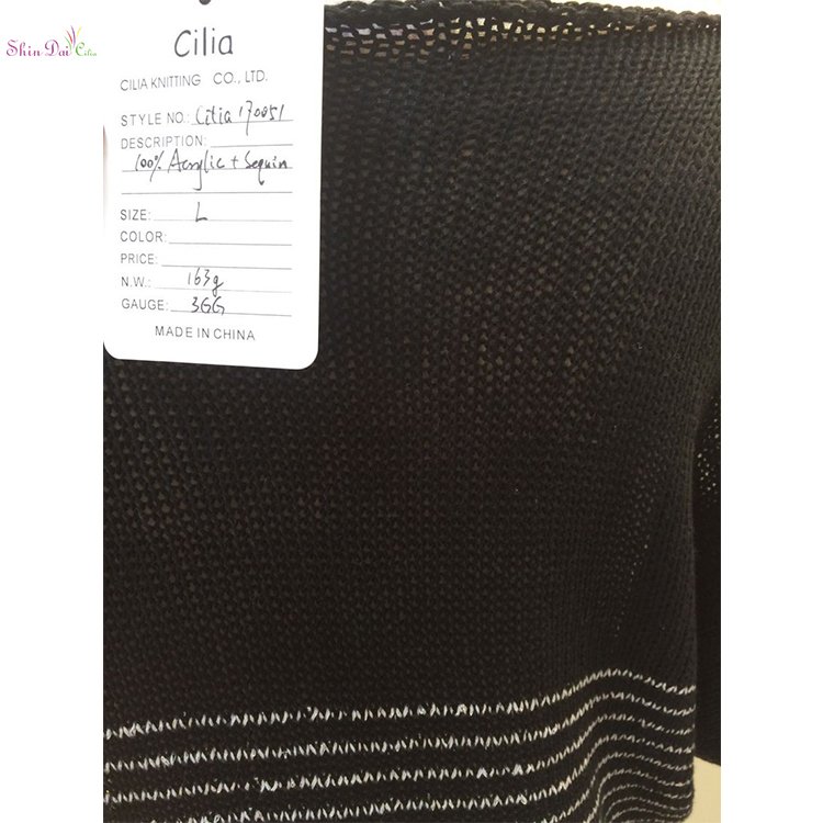 Factory directly high quality lady's women long knit striped sweater