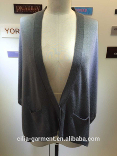 2015 new fashion lady sweater with no sleeve cardigan