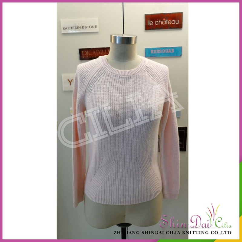 Custom wholesale luxury hand making designs womens knit pullover sweater