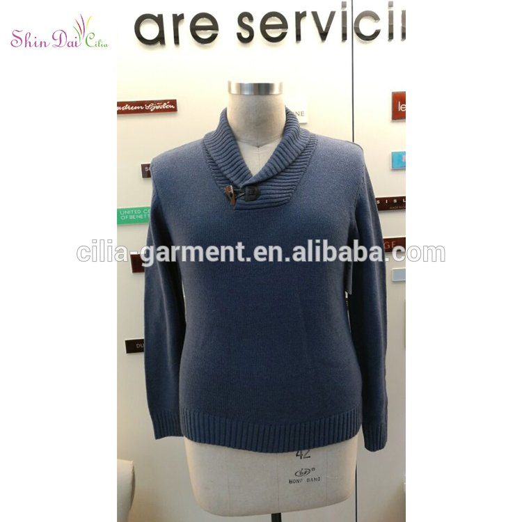 Good design german style mens turndown collar knitted pullover sweater