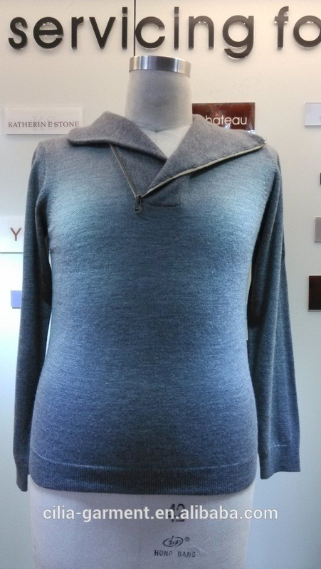 2015 new fashion men's dress in 12GG pullover with long sleeve