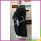 Modern design lady black round neck knitting hollow sweater with woven fabric