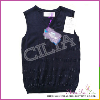 Top selling custom hand made designs woolen no sleeves sweater for children