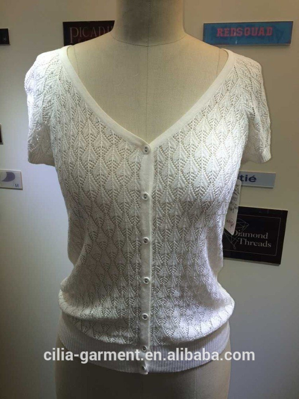 2015 new fashion design shor ladies knitted cardigan