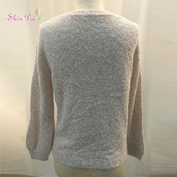 New Designed Spring Women Elegant Colorful Knitted O-Neck Jumper