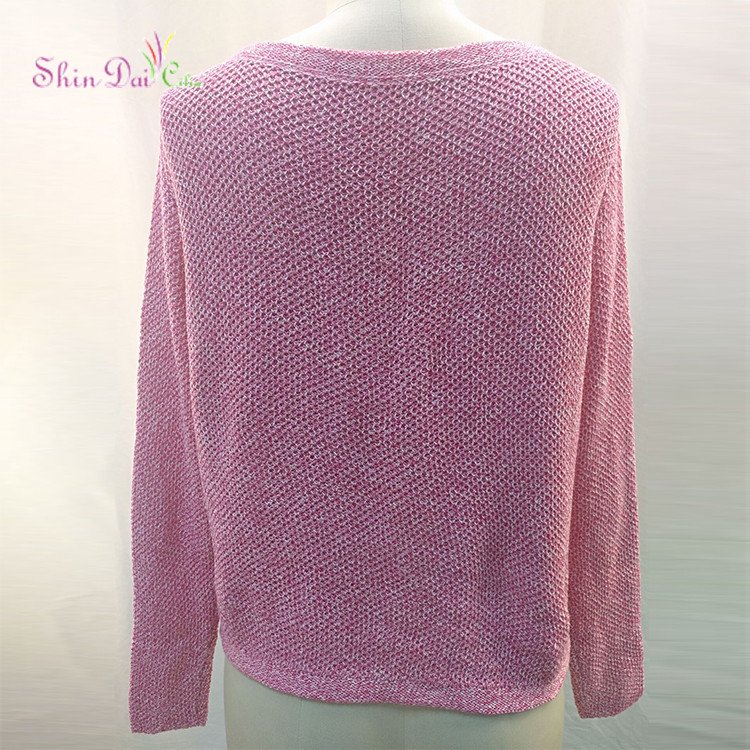 Factory Price Winter Women Comfortable Crewneck Hand Knit Pullover Sweater