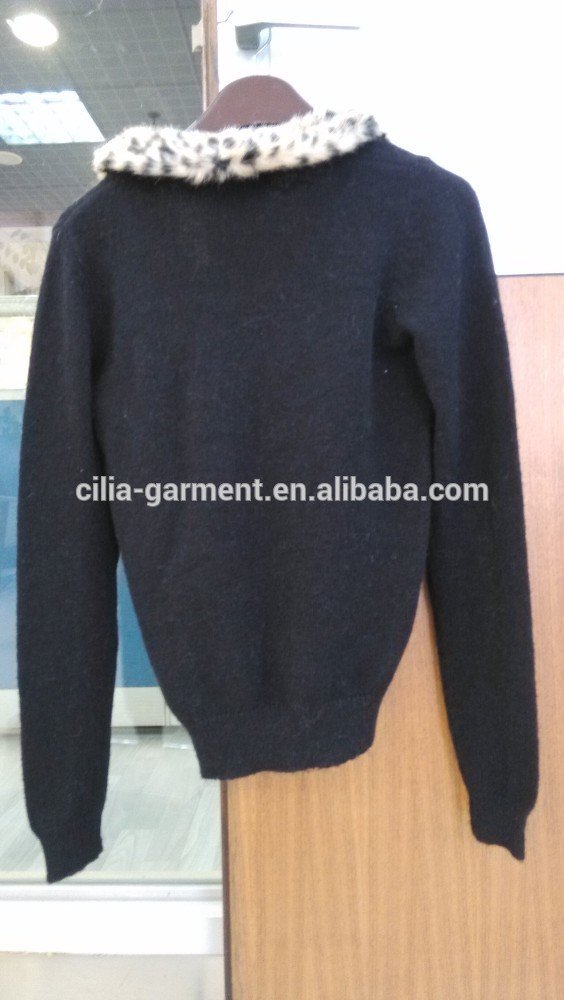 2014 Ladies knitted sweater,pullover with mohair
