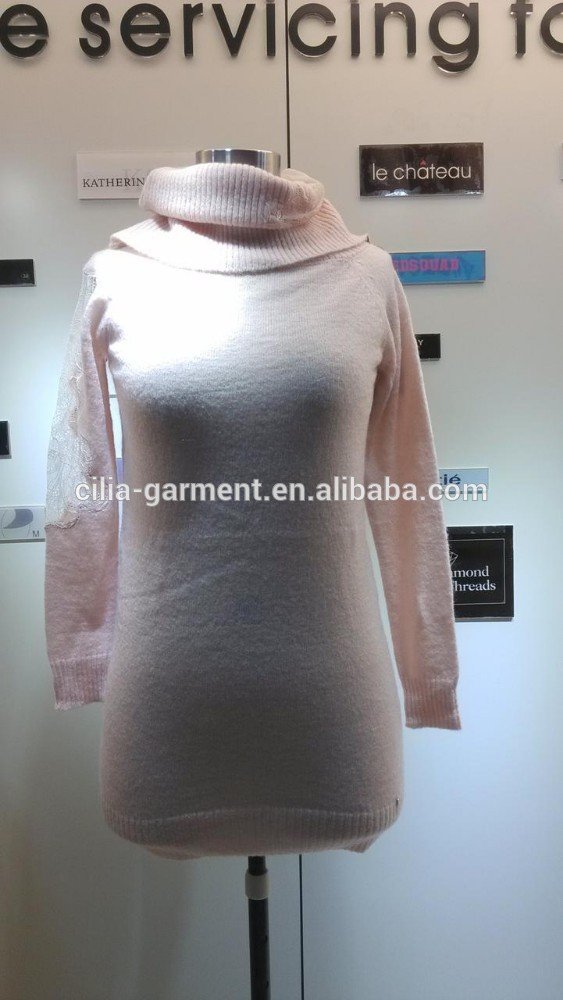 2014 Ladies knitted sweater,pullover with racking pattern