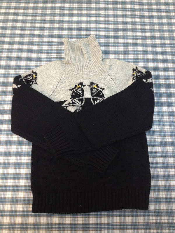 kid's turtle-neck knitted pullover