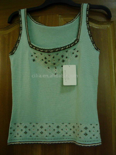 ladies' fashion knit wear with emb.and beads