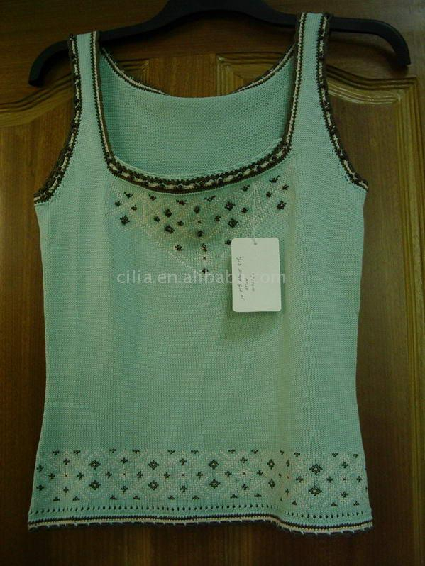 ladies' fashion knit wear with emb.and beads