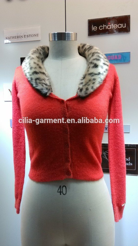 2014 Ladies knitted sweater,cardigan with mohair