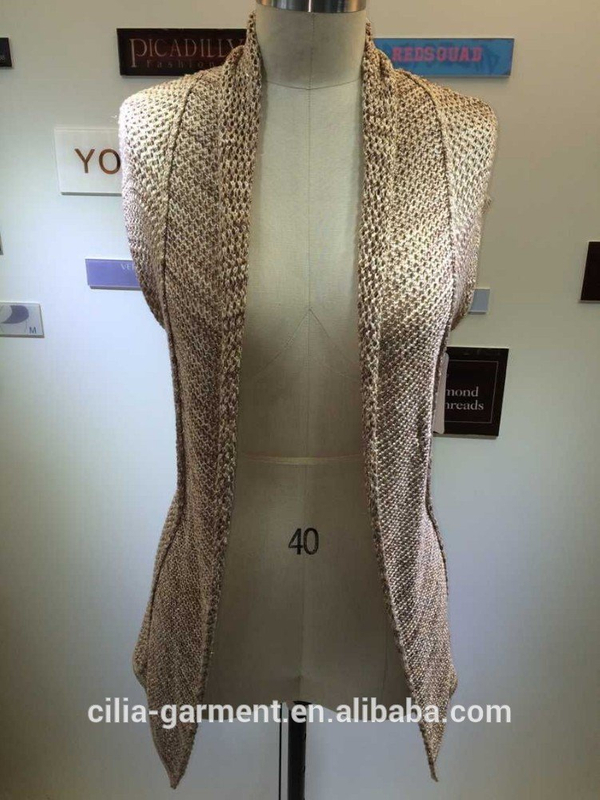 2015 new fashion lady sweater with no sleeve cardigan
