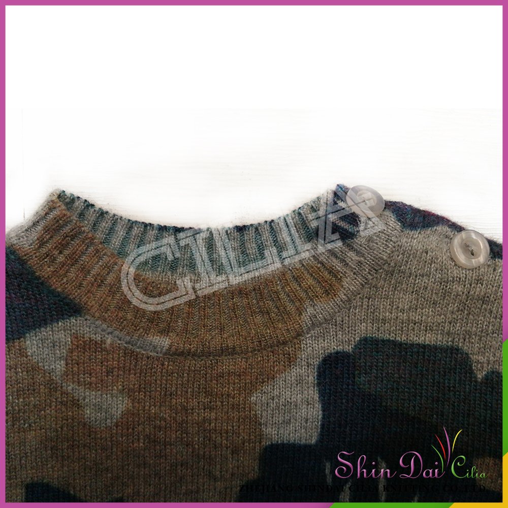 Top selling custom boy winter breathable angora wool sweater with printing