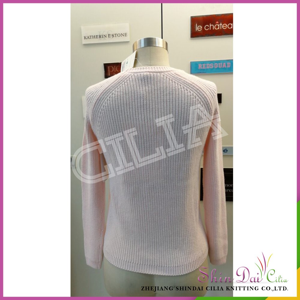 Custom wholesale luxury hand making designs womens knit pullover sweater