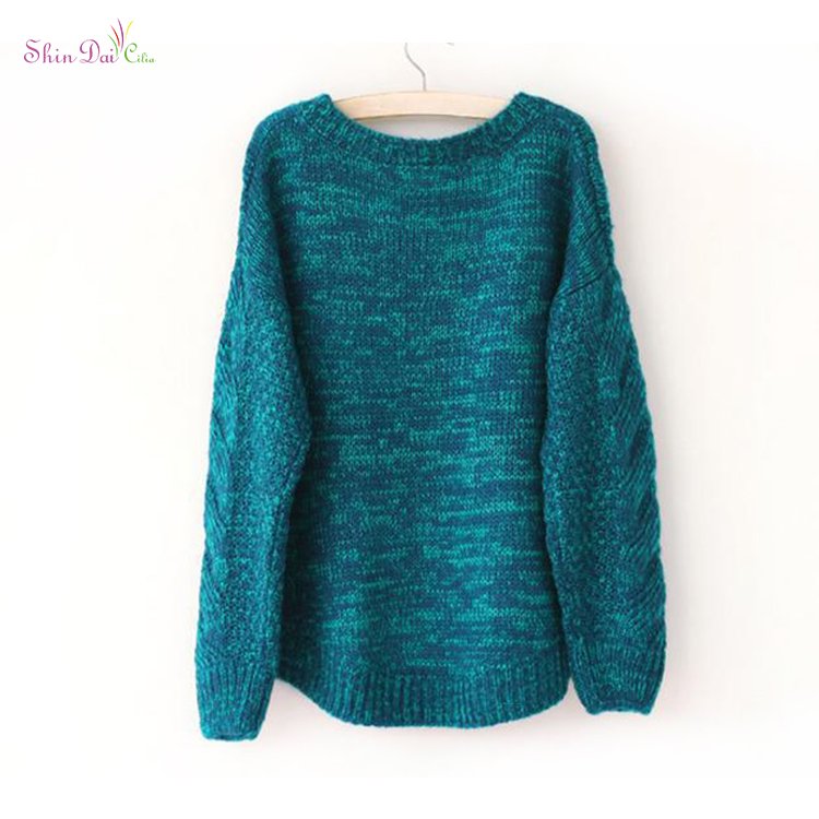 Popular New Designed Fashion Anti-Shrink Knit Pullover Woman Sweater
