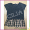 China supplier hot sale 100% cotton baby sweater dresses with woven checked fabric