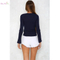 Fashion cheap custom womens fashion v neck lace up skinny spring knitting sweater