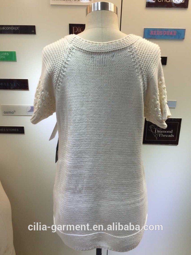 2015 new design ladies dress with Pearl Accessories