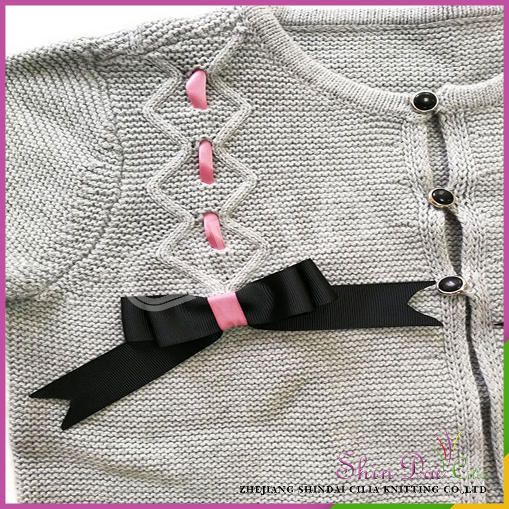 China manufacturer latest promotion price wholesale girl sweater with bow