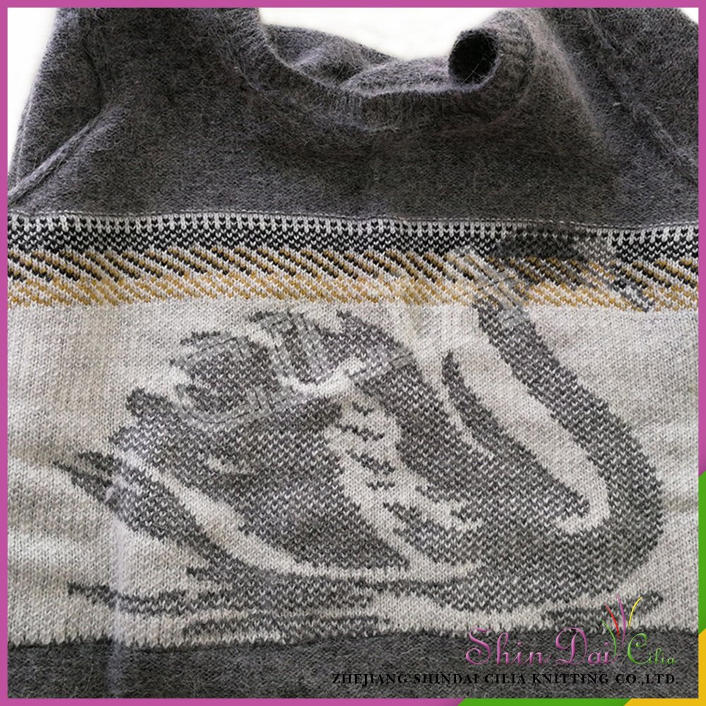 New wholesale cheap children angora and nylon winter warm sweater dresses