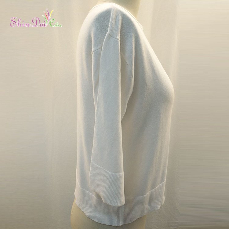 Functional OEM Service Spring Women Pure Color Chic Hem Knit Sweater