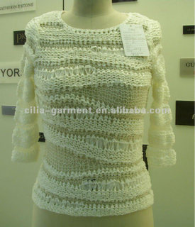 hand knit lady sweater