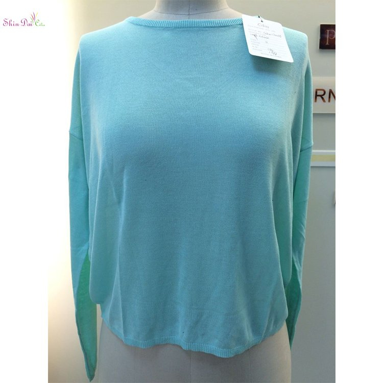 Spring oversized blue sexy lady women choker neck backless pullover sweater