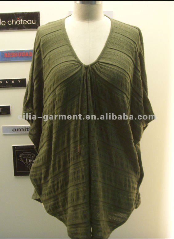 lady knitted poncho