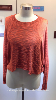 lady knitted sweater with Half-length