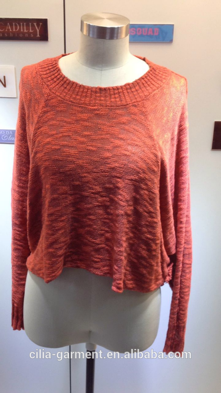 lady knitted sweater with Half-length