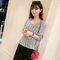 Good design women's ladies fancy deep v neck knitted hollow pullover sweater