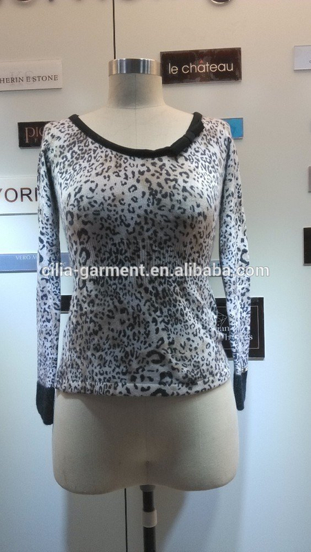 2014 fashion women sweater with Sexy Leopard