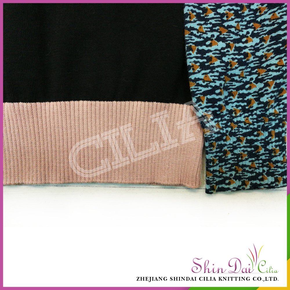 China supplier hot sale boy color combination sweater with printing and knitting jacquard