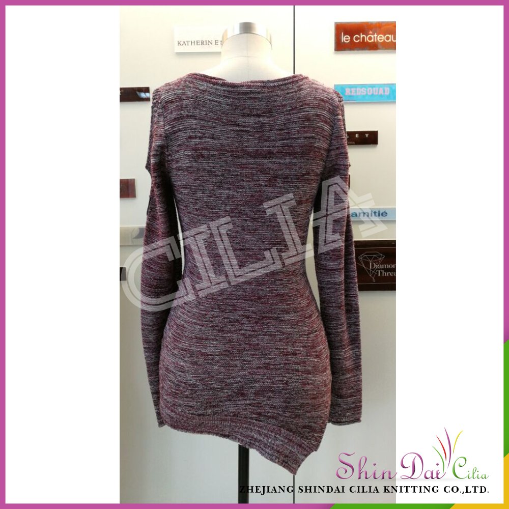 Cheap custom autumn winter off shoulder pullover dress shirt sweater for woman