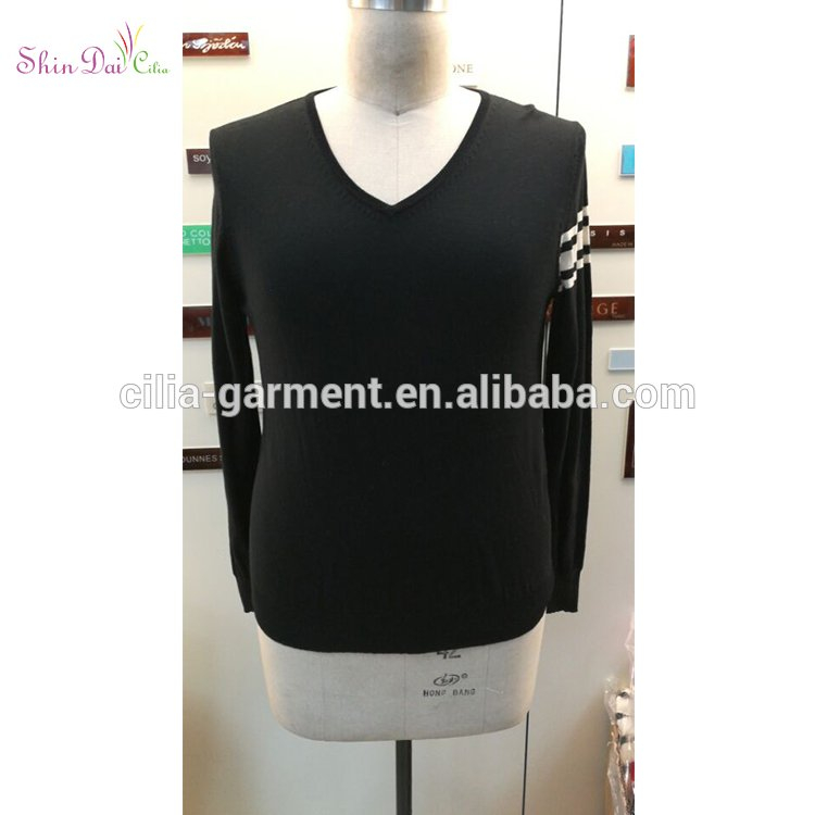 Cheap custom fashion black men the long sleeve knitwear cotton pullover sweater