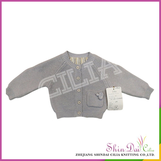 Cheap wholesale latest new style gery baby winter cardigan sweater winth button